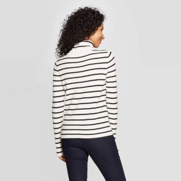 A New Day Cream Striped Long Sleeve Sweater Medium - Picture 11 of 11